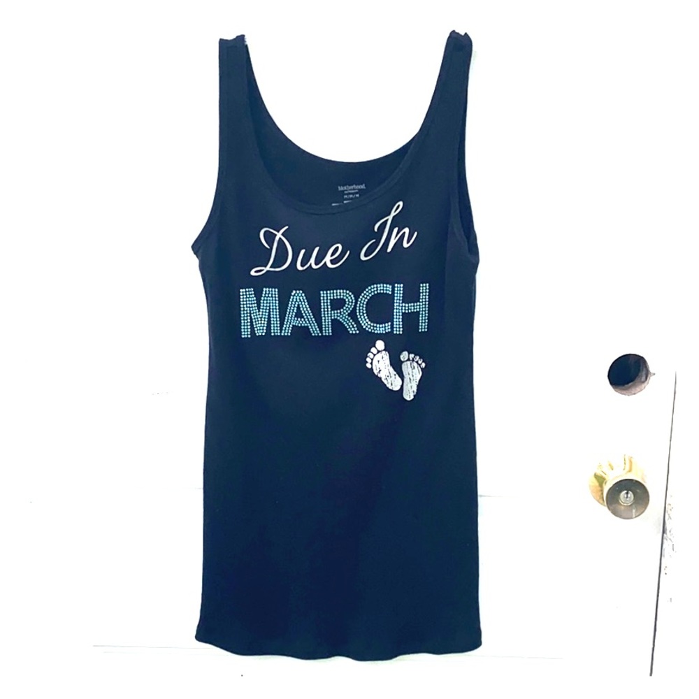 Maternity Tank ~ Due In March ~ Blue & Silver